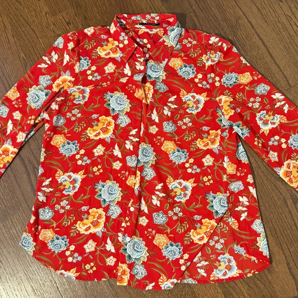 T Tahari women’s floral printed blouses